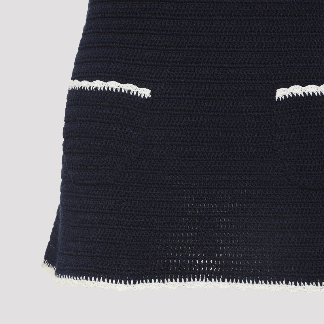 Celine Navy Blue Crochet Mini Dress