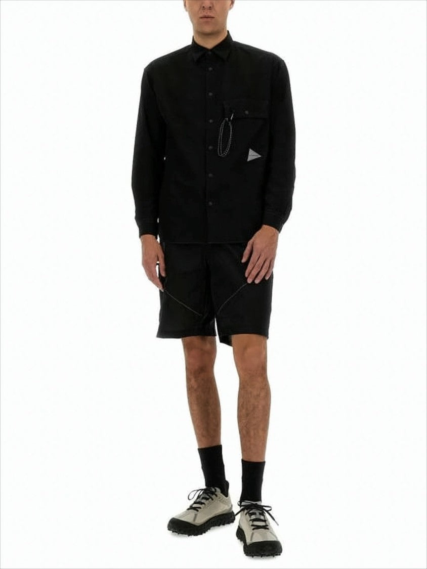 And Wander Structured Boxy Fit Long-Sleeve Shirt