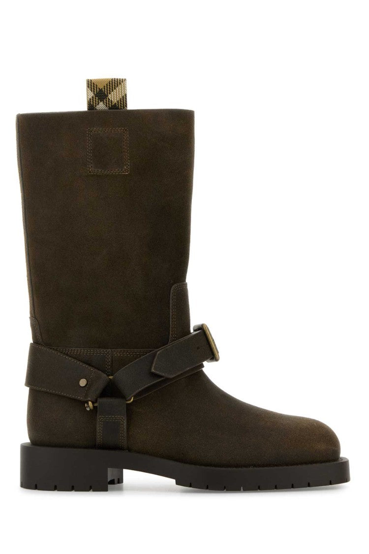 Burberry Brown Suede Saddle Boots
