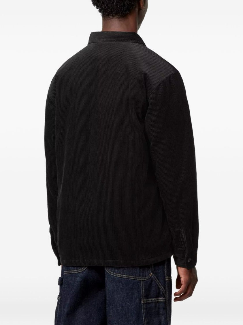 Carhartt Wip Black Structured Flap Pocket Corduroy Jacket