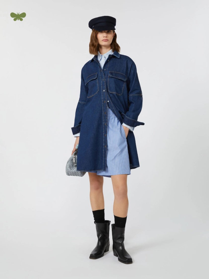 Max Mara Elegantly Tailored Balenio Dress In Timeless Blue