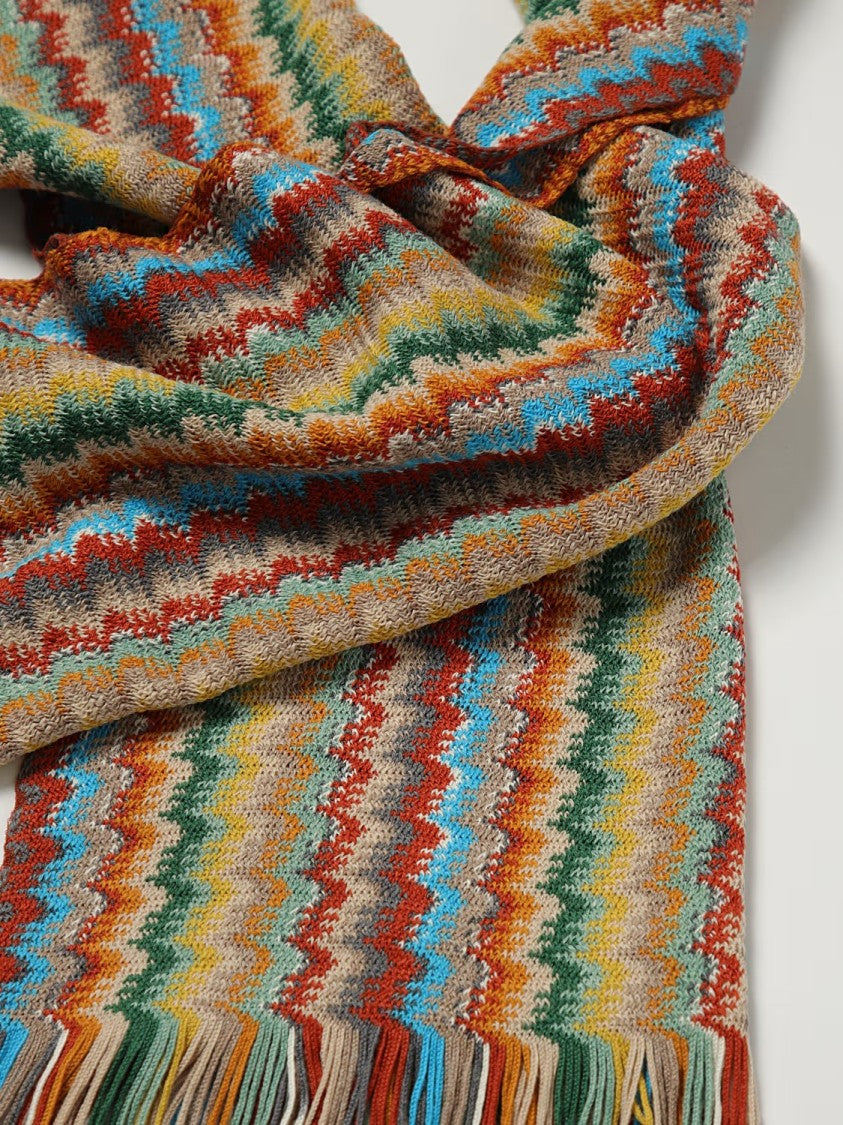Missoni Zig Zag Fringe Multicolor Scarf
