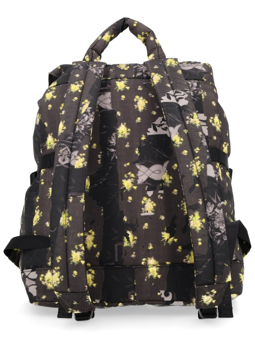 Ganni Re-Tech Abstract Floral Pockets Backpack