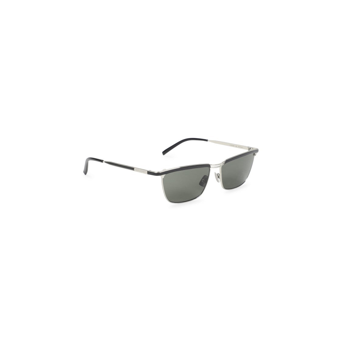 Saint Laurent Rectangular Metallic Frame Sunglasses With Dark Lenses