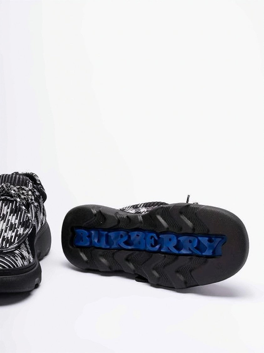Burberry Textured Upper Sneakers With Bold Embossed Sole