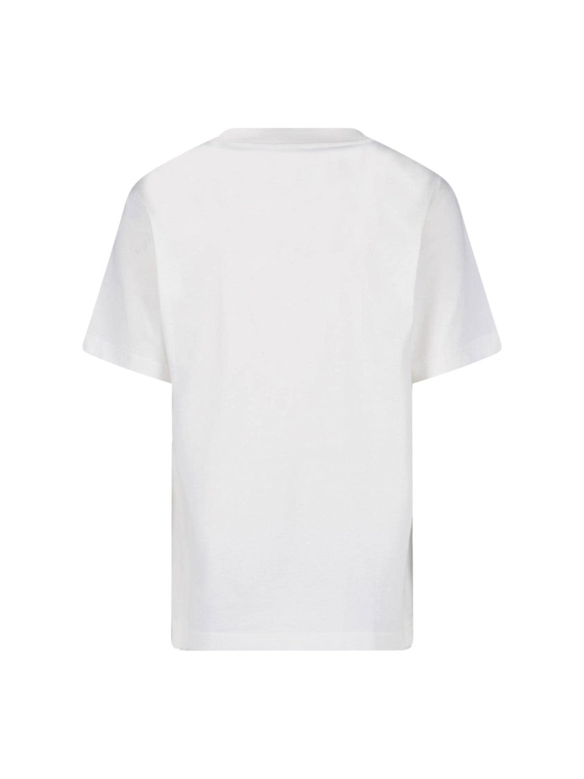 Burberry White Check Cotton T-Shirt