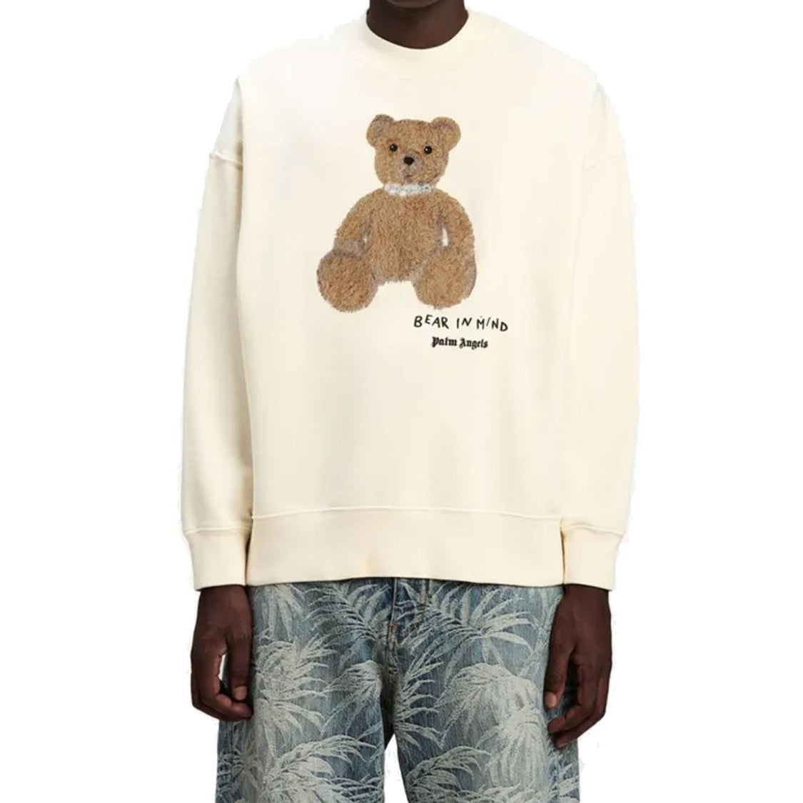Palm Angels Relaxed-Fit Cotton Sweatshirt With Bear Relief Print