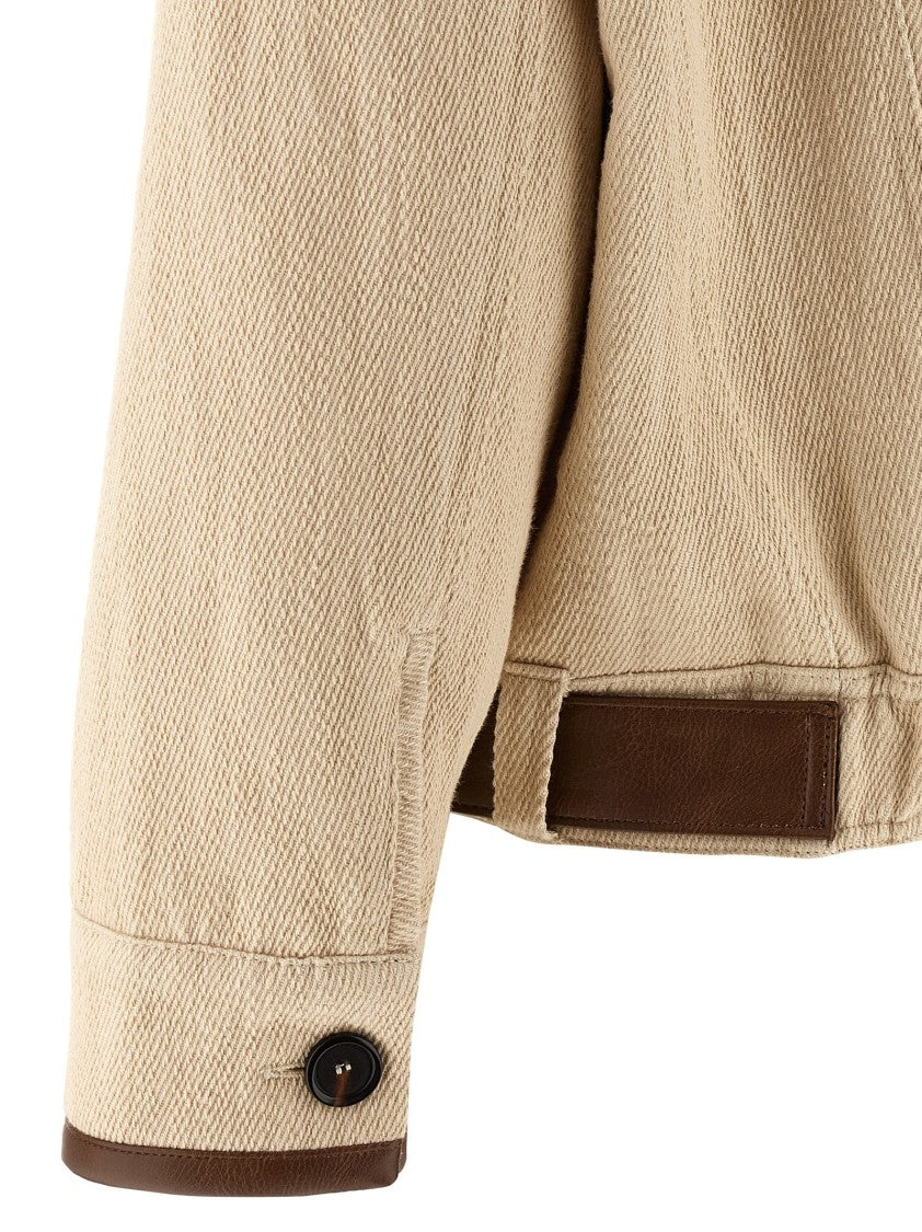 Pinko Diagonal Blend Blouson With Leather-Effect Detailing