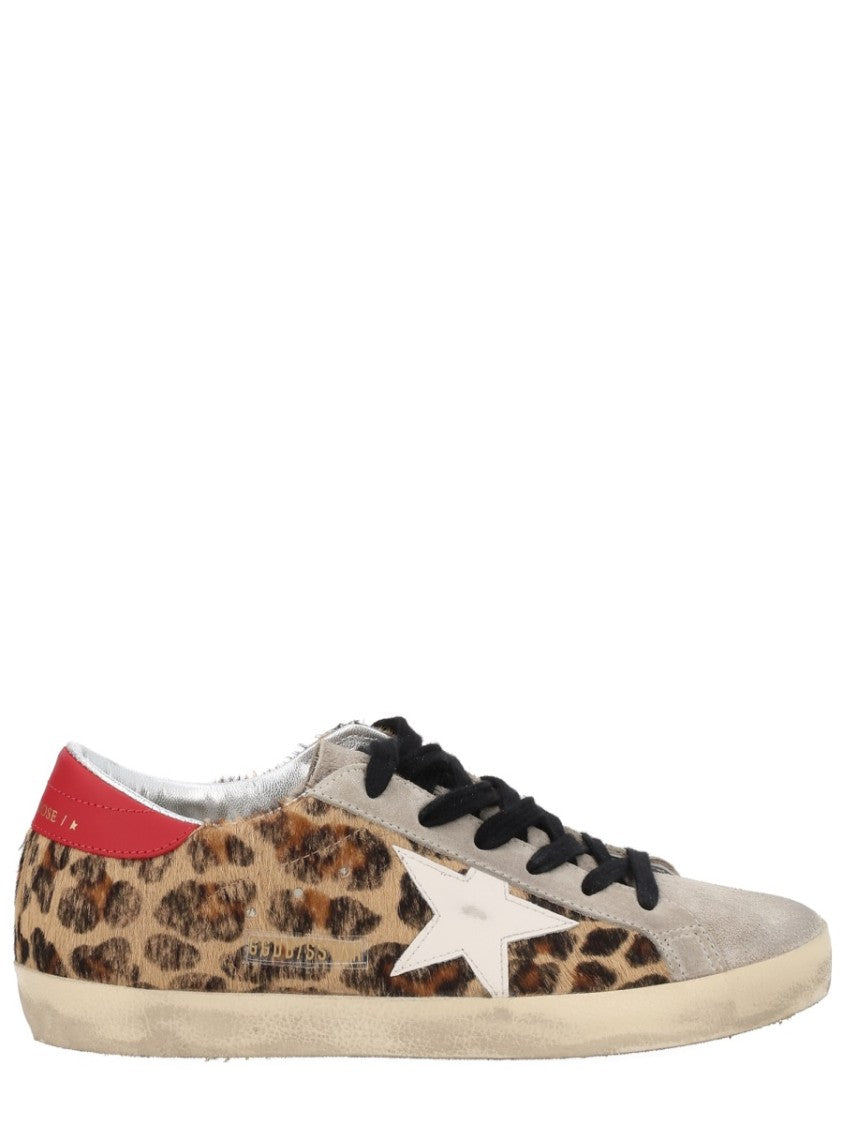 Golden Goose Superstar Leopard Print Suede Sneakers