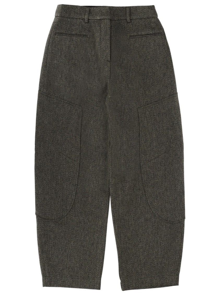 Ganni Charcoal Mouline Cotton-Blend Pants