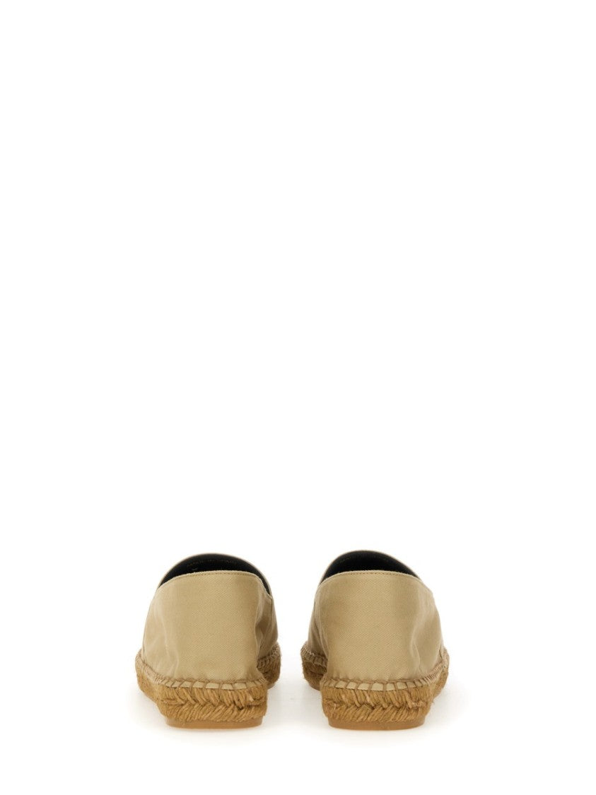Saint Laurent Gabardine Slip-On Espadrilles With Jute-Wrapped Sole