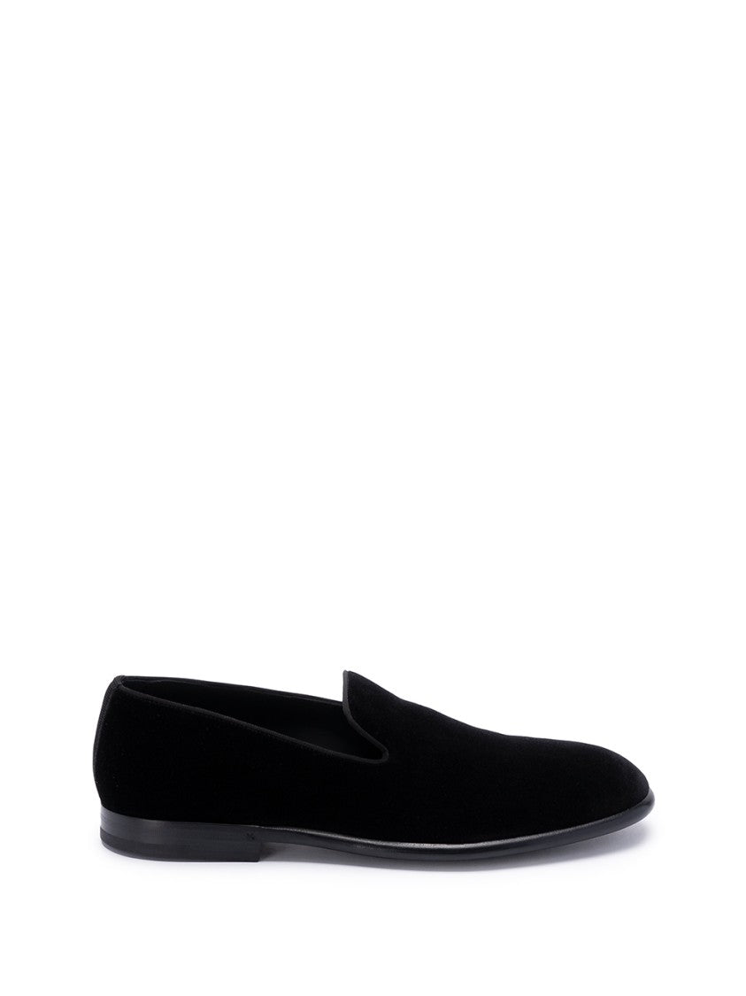 Dolce & Gabbana Minimalist Black Loafers With Velvety Texture