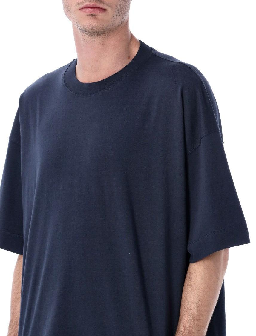 Dries Van Noten Navy Crew Neck Oversized T-Shirt