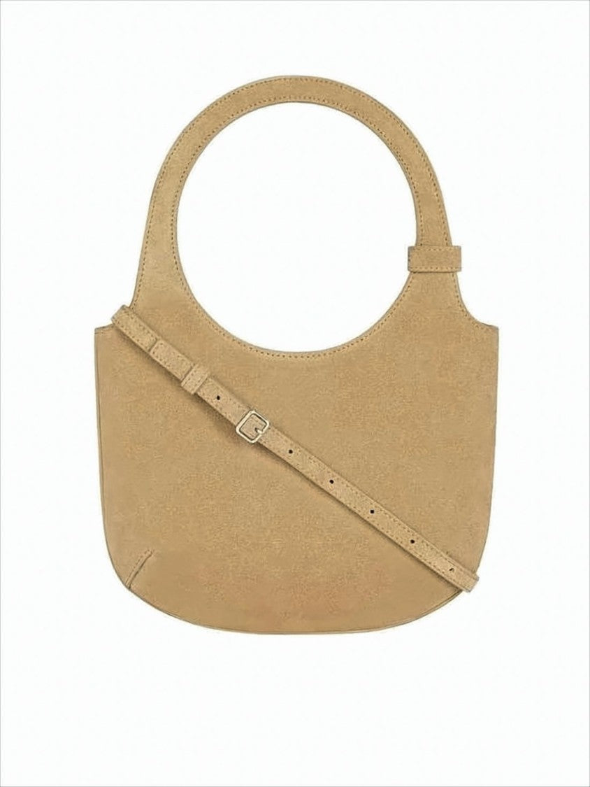 Courrèges Minimalist Brown Tote Bag With Rounded Top Handle