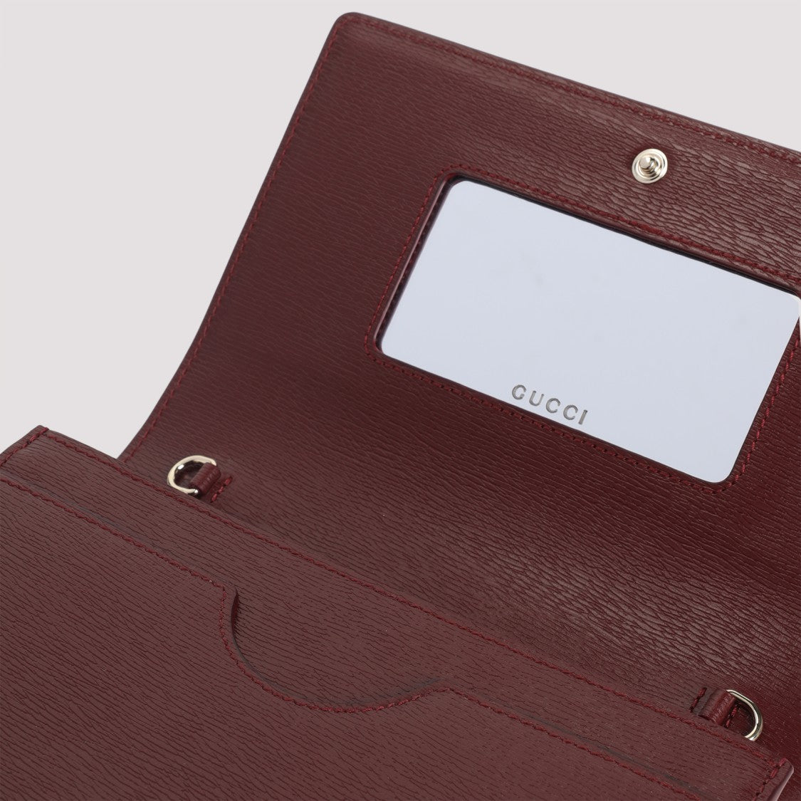Gucci Red Leather Chain Wallet