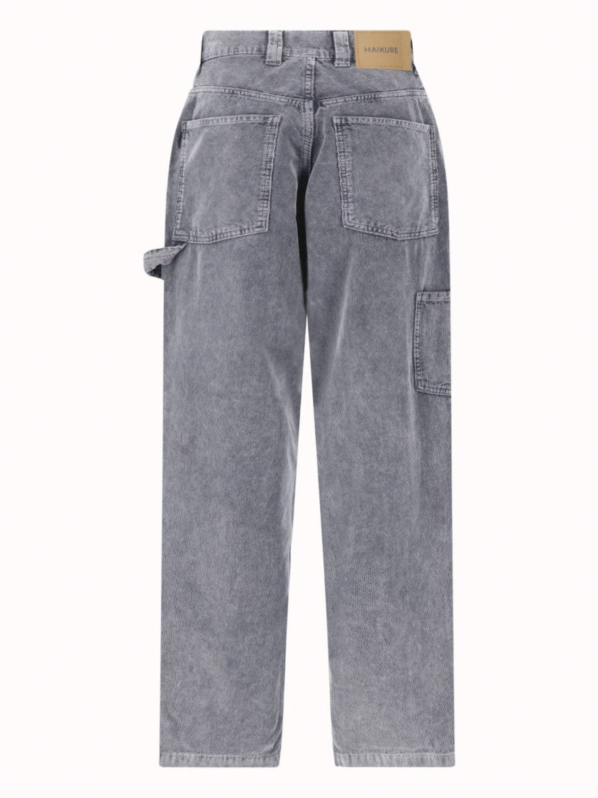 Haikure Grey Sibilla Velvet Pier Wide-Leg Pants
