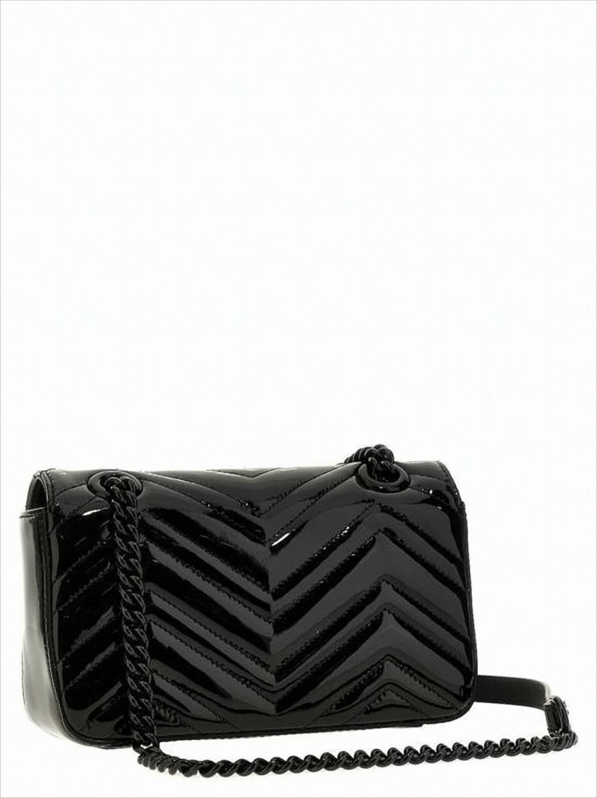 Gucci Chevron Quilted Patent Leather Crossbody Bag