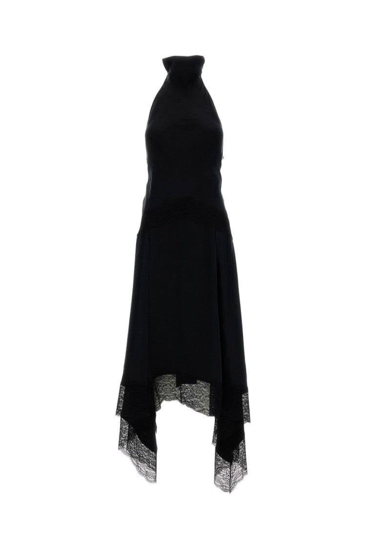 The Andamane Black Satin Tish Lingerie Maxi Dress