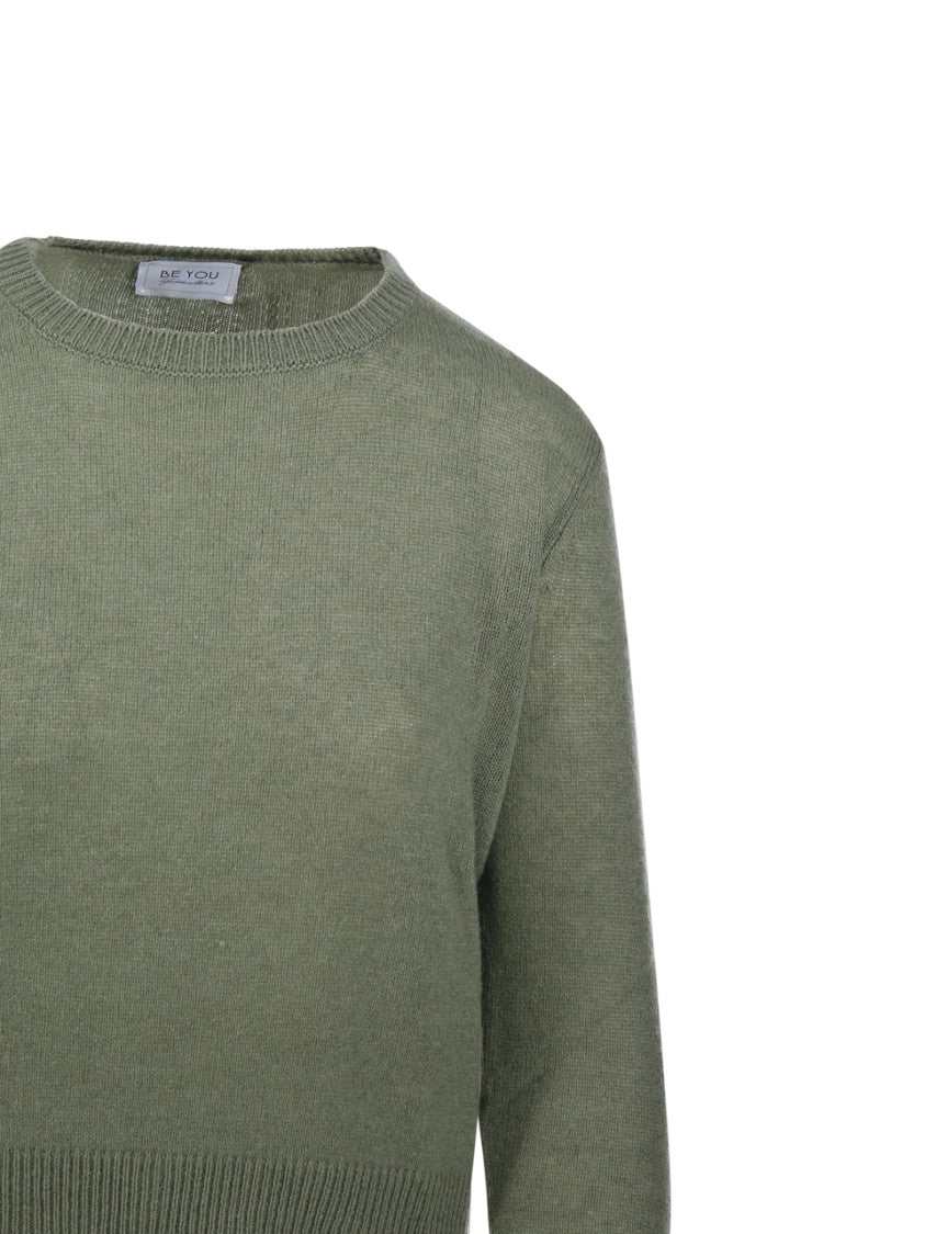 Be You Cropped Cashmere Sweater With Round Neckline