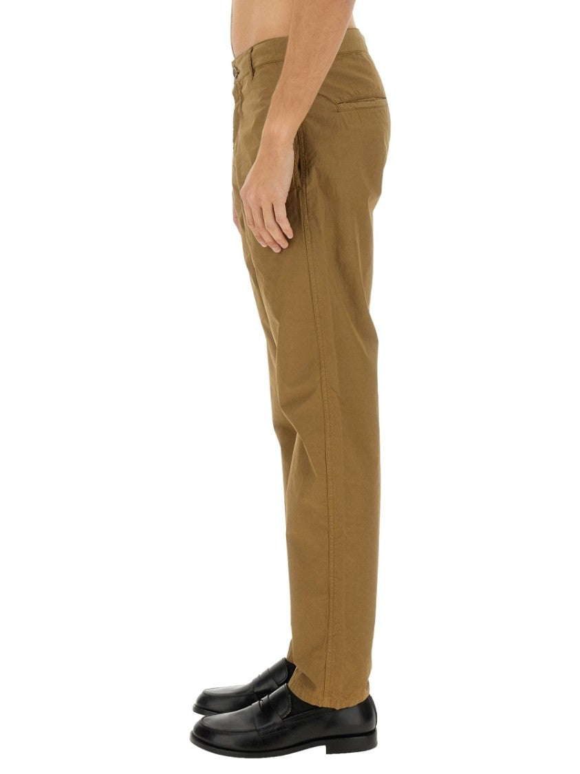 Aspesi Relaxed-Fit Brown Chino Pants With Subtle Sheen