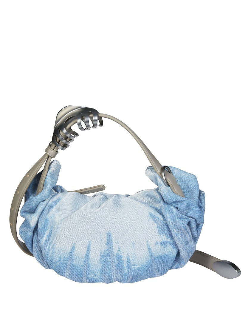 Diesel Ruched Hobo Bag In Light Blue Tie-Dye