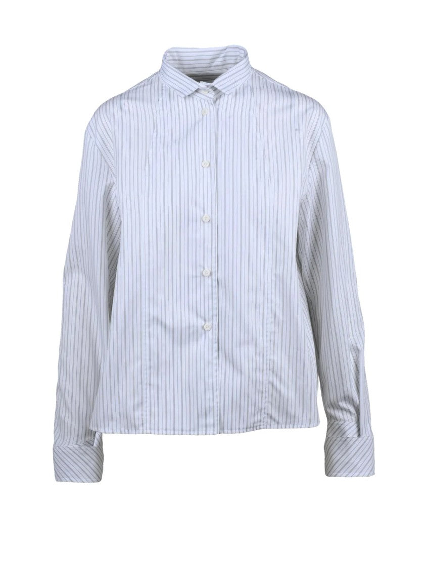 Margaux Lonnberg Black/White Vertical Stripes Cotton Shirt