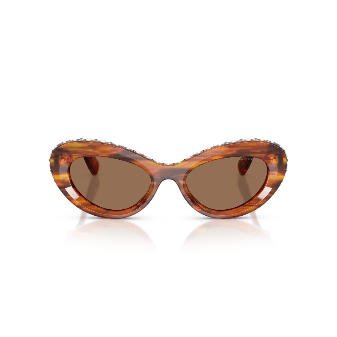Swarovski 0Sk6061u Cat-Eye Tortoiseshell Sunglasses With Crystalline Accents
