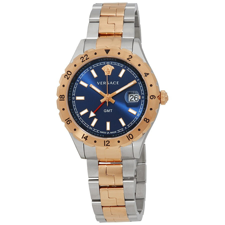 Versace Greca Logo 38Mm Women's Analog Watch With Blue Leather Strap