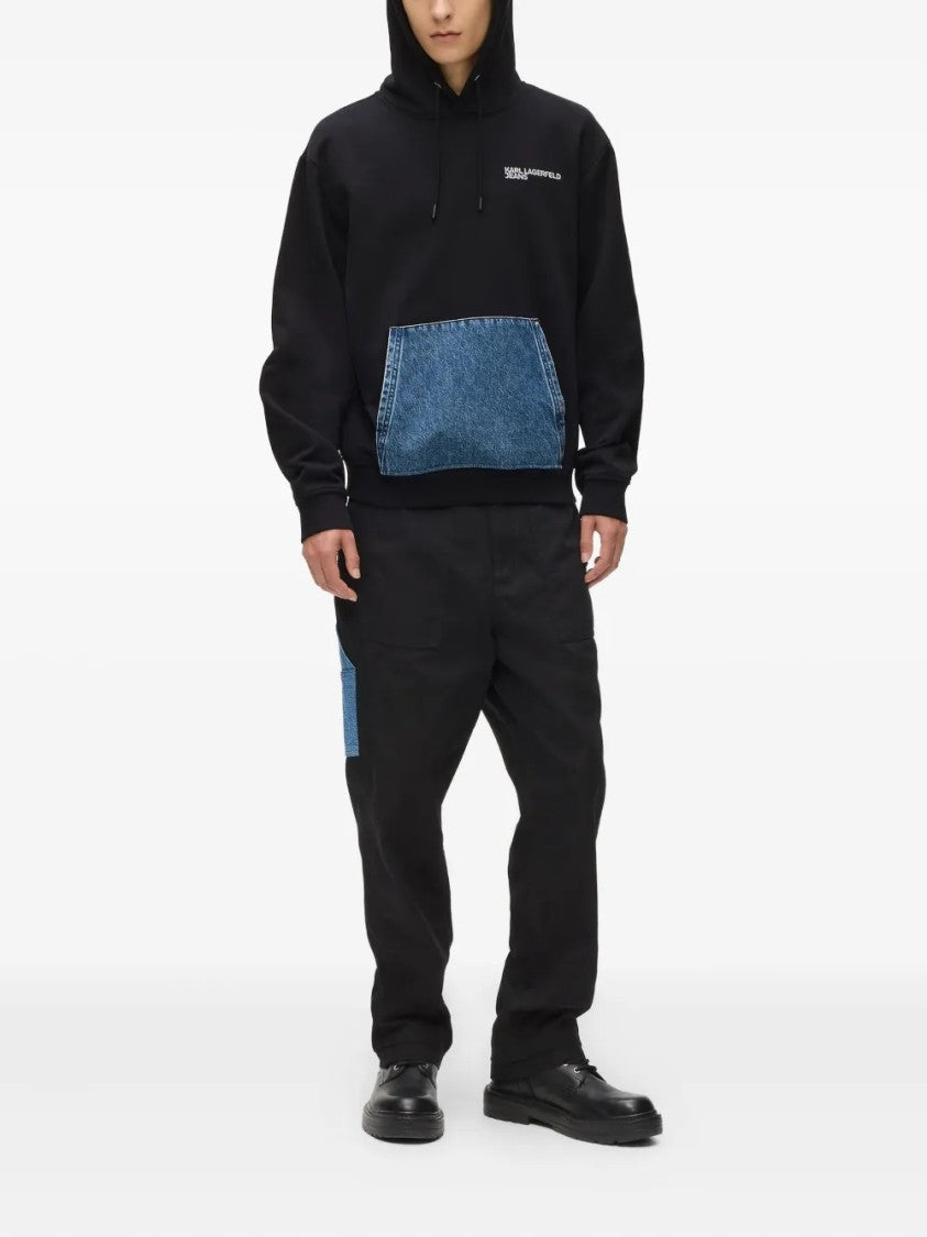 Karl Lagerfeld Hooded Sweatshirt With Denim Patch Pocket