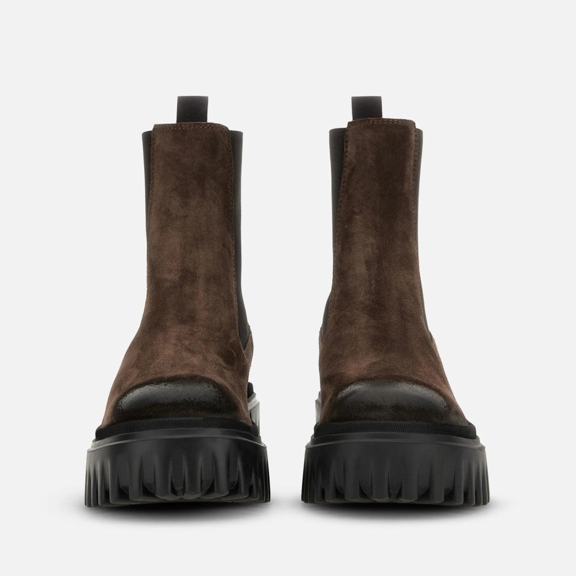 Hogan Dark Brown Suede Chunky Chelsea Boots