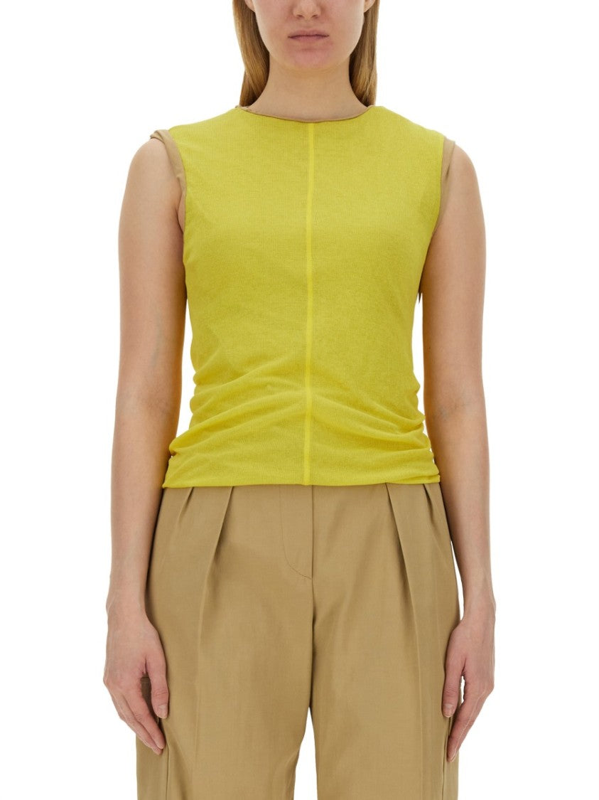 Sportmax Sleeveless Round Neck Top With Vertical Seam Detail