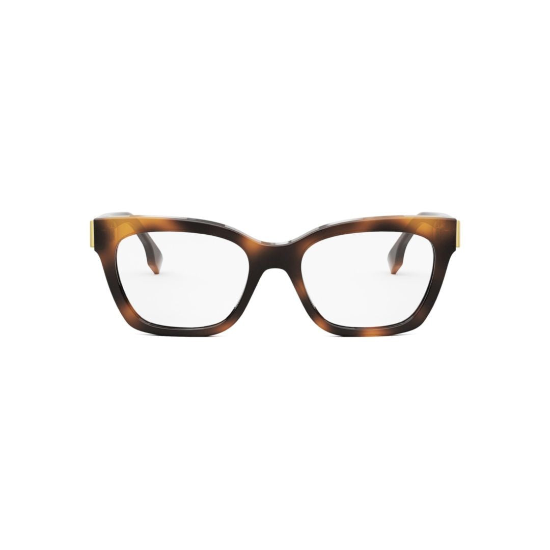 Fendi Fe50073i Oversized Square Frame Tortoiseshell Eyeglasses