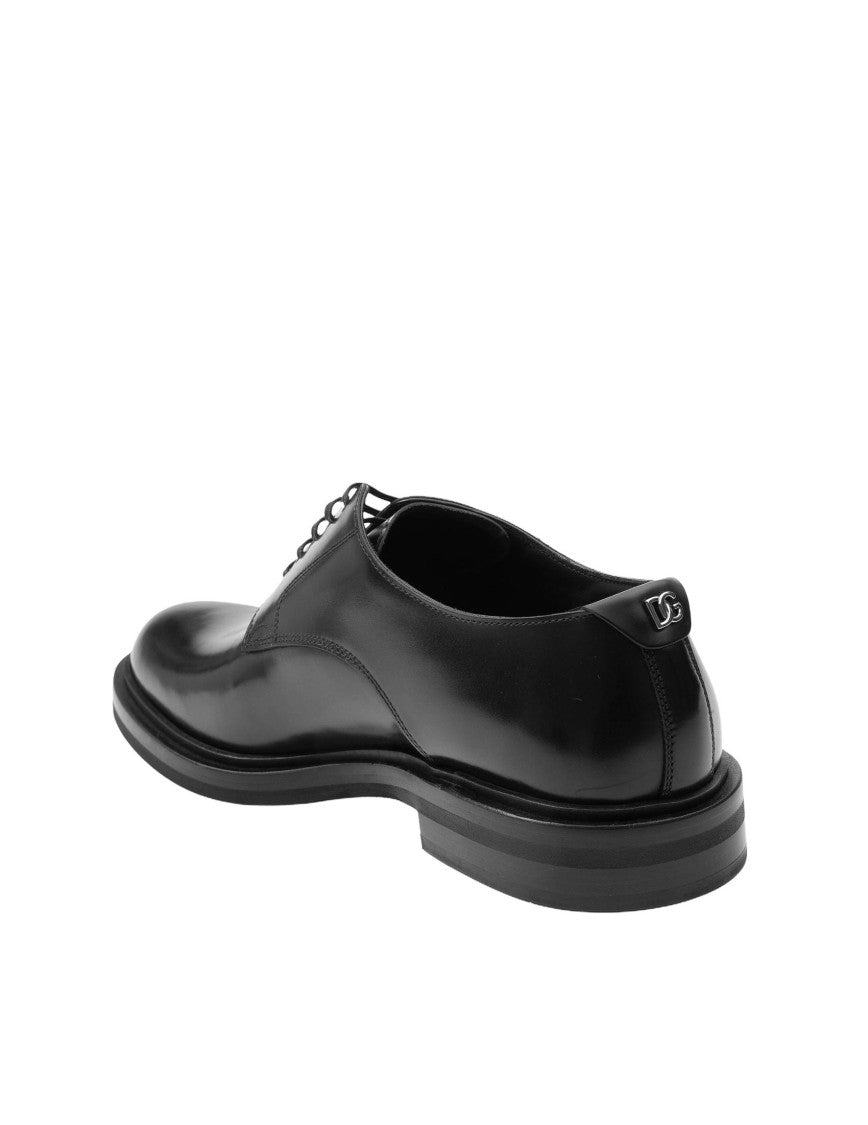 Dolce & Gabbana Derby In Black Brushed Calfskin
