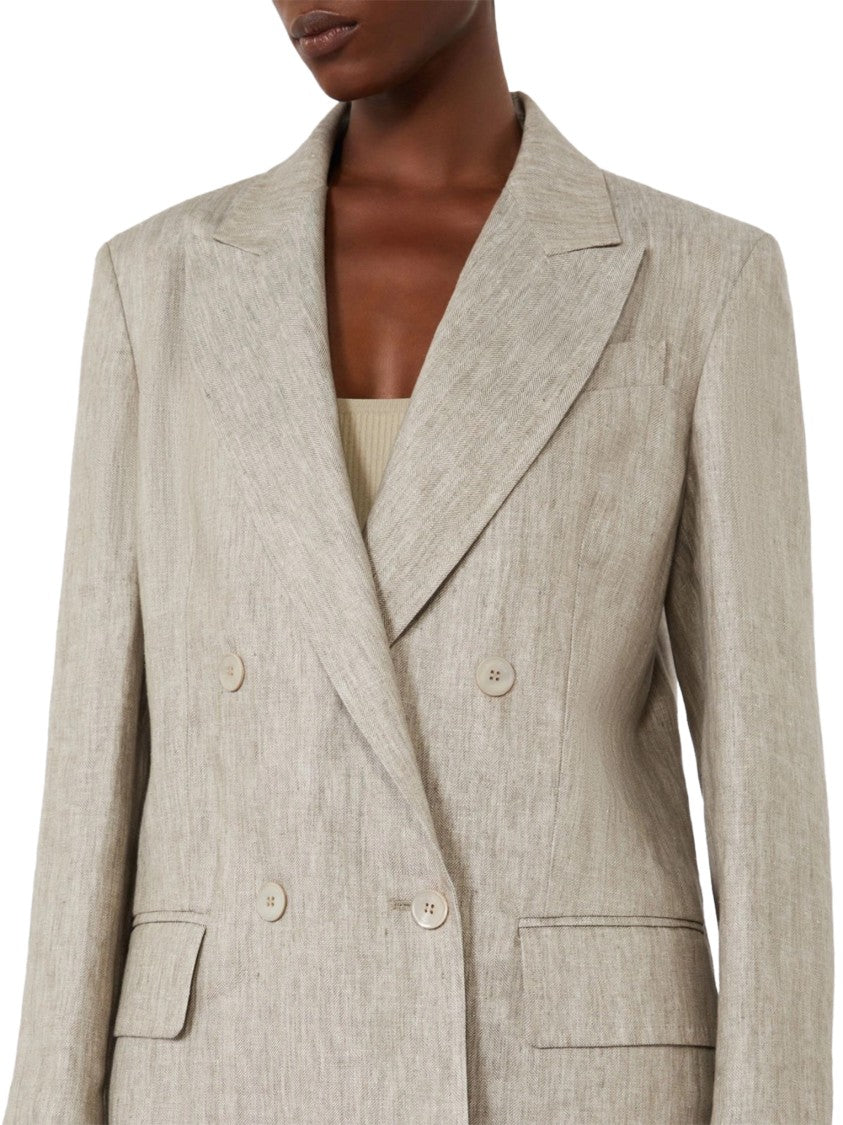 Max Mara Double-Breasted Relaxed Fit Linen Jacket