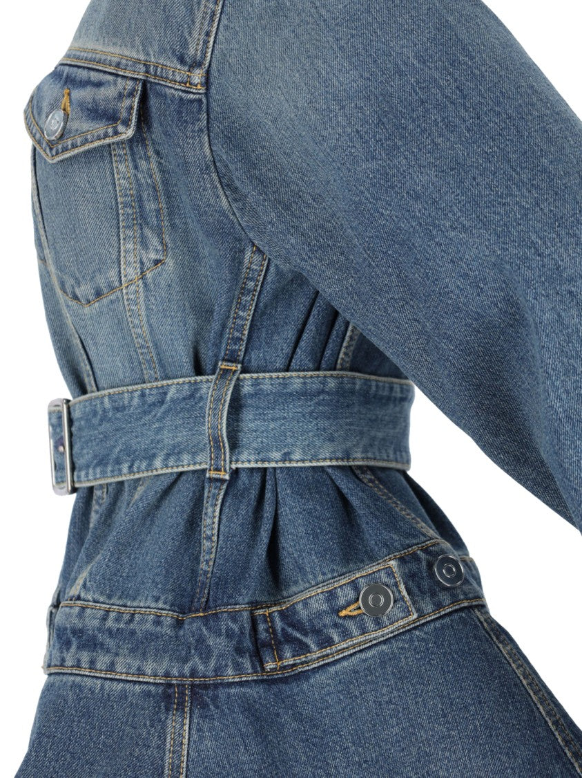 Alaïa Denim Jacket With Removable Waist Belt