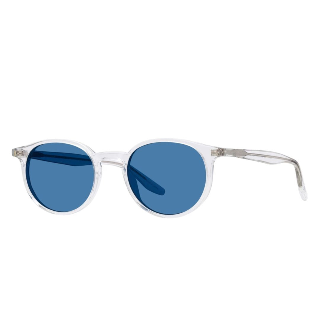 Barton Perreira Norton Round Transparent Plastic Sunglasses With Solid Blue Lenses