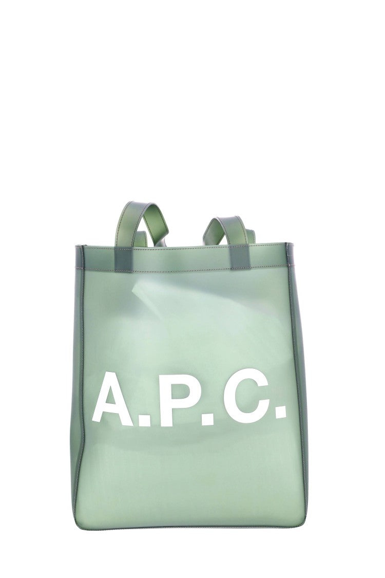 A.P.C. Lou Transparent Kaki Tote Bag
