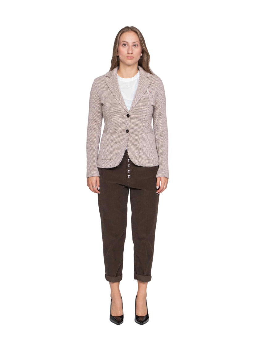 Circolo 1901 Tailored Textured Jacket With Classic Lapel And Button Details