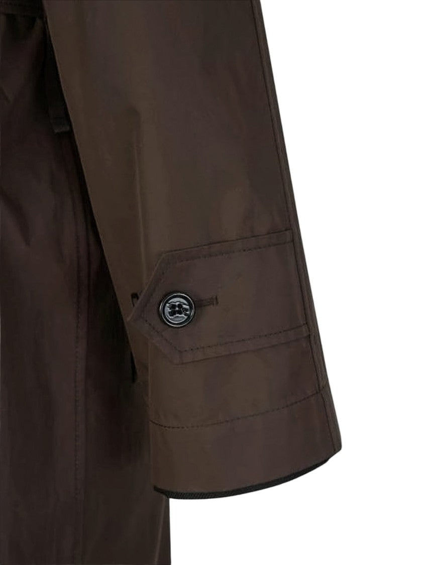 Burberry Mid-Length Plaid Cape With Structured Collar