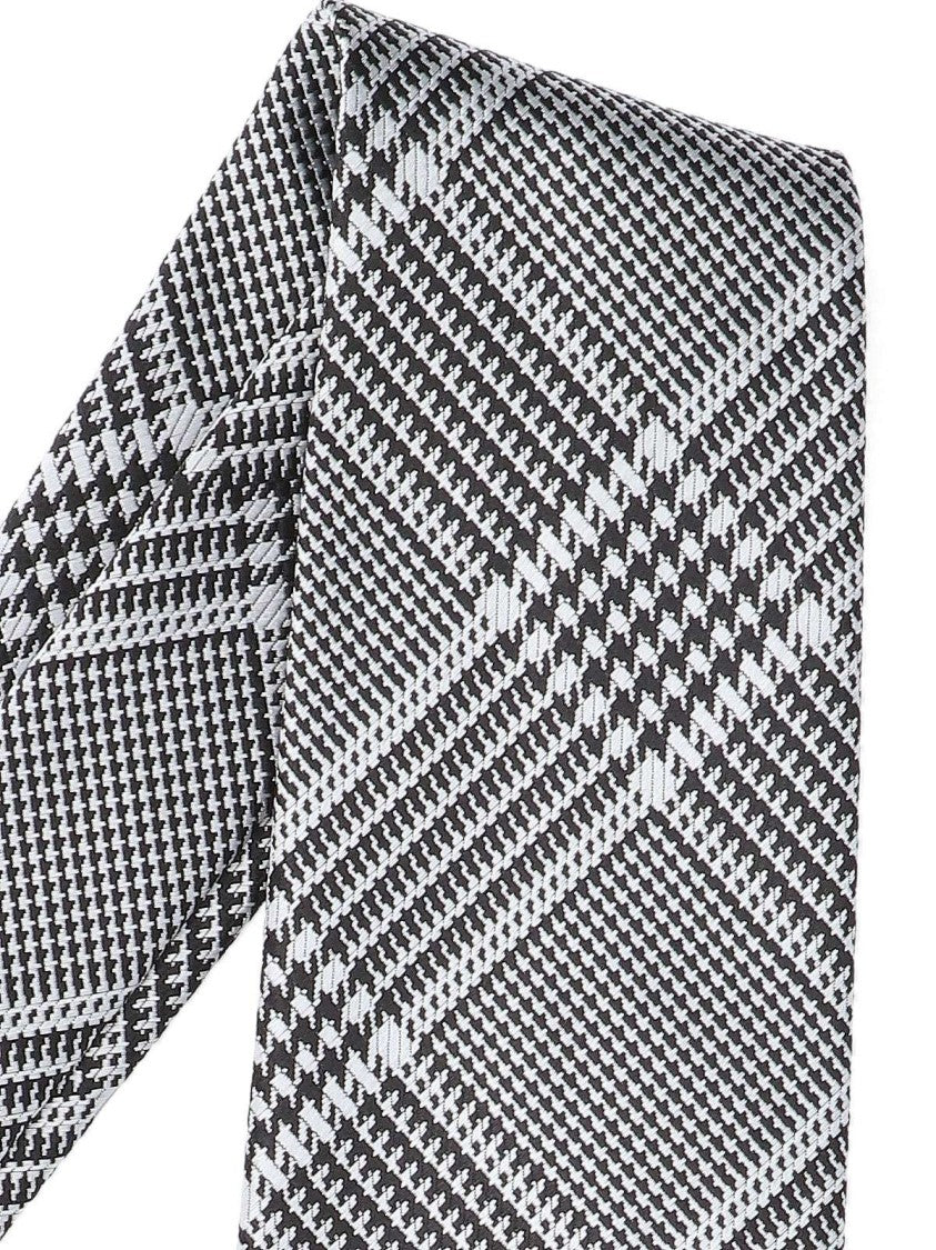 Tom Ford Prince Of Wales Pattern Tie In Mulberry Silk