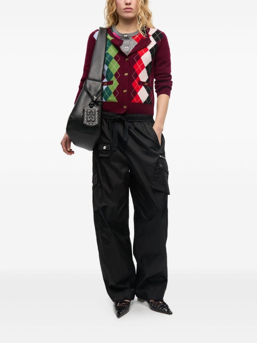 Ganni Argyle Pattern Merino Wool And Cashmere Sweater