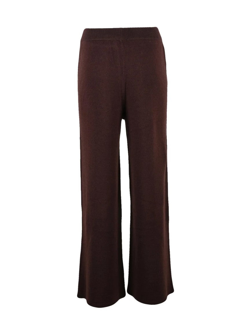 Kaos Wool Knit Trousers With Elastic Waistband And Flared Leg