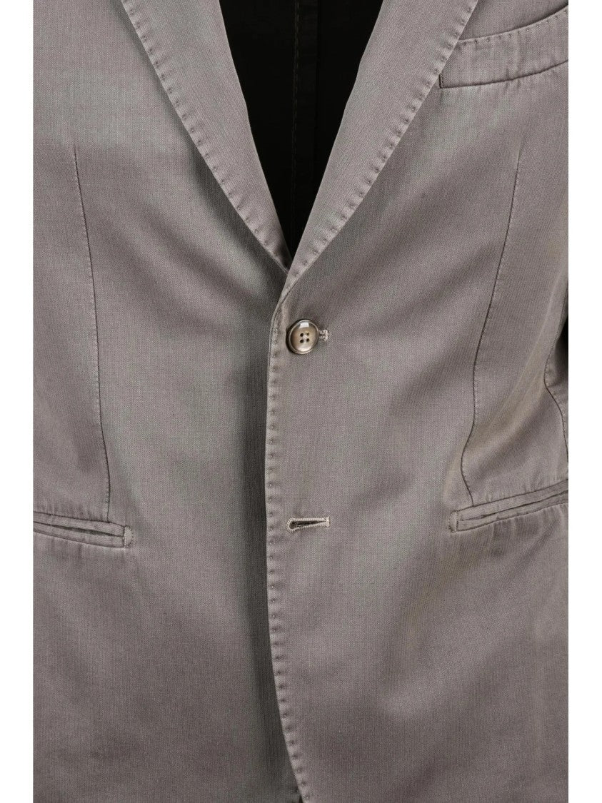 L.B.M. 1911 Taupe Cotton Polyamide Rounded Jacket