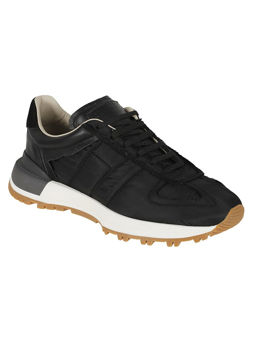 Maison Margiela Sporty Black Sneakers With Textured Detailing