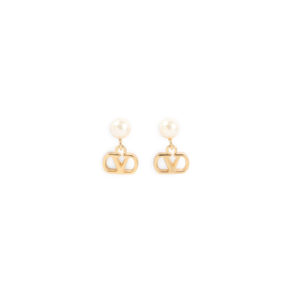 Valentino Garavani Pearl Drop Earrings With Distinctive Logo Charm