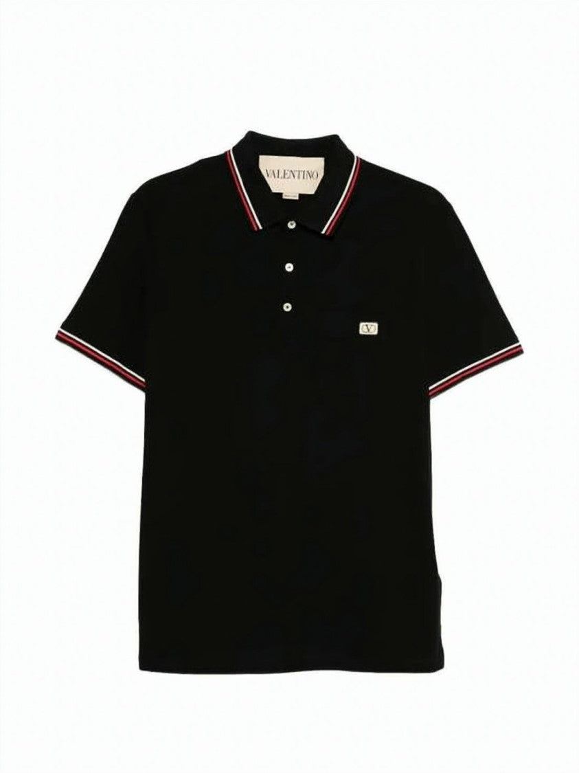 Valentino Garavani Structured Collar Polo Shirt With Subtle Logo Plaque