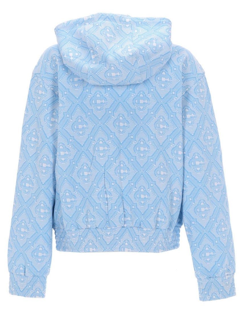 Casablanca Light Blue Geometric Jacquard Hoodie