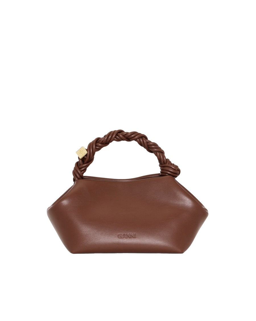 Ganni Chocolate Fondant Bou Bag Small Recycled Leather Handbag