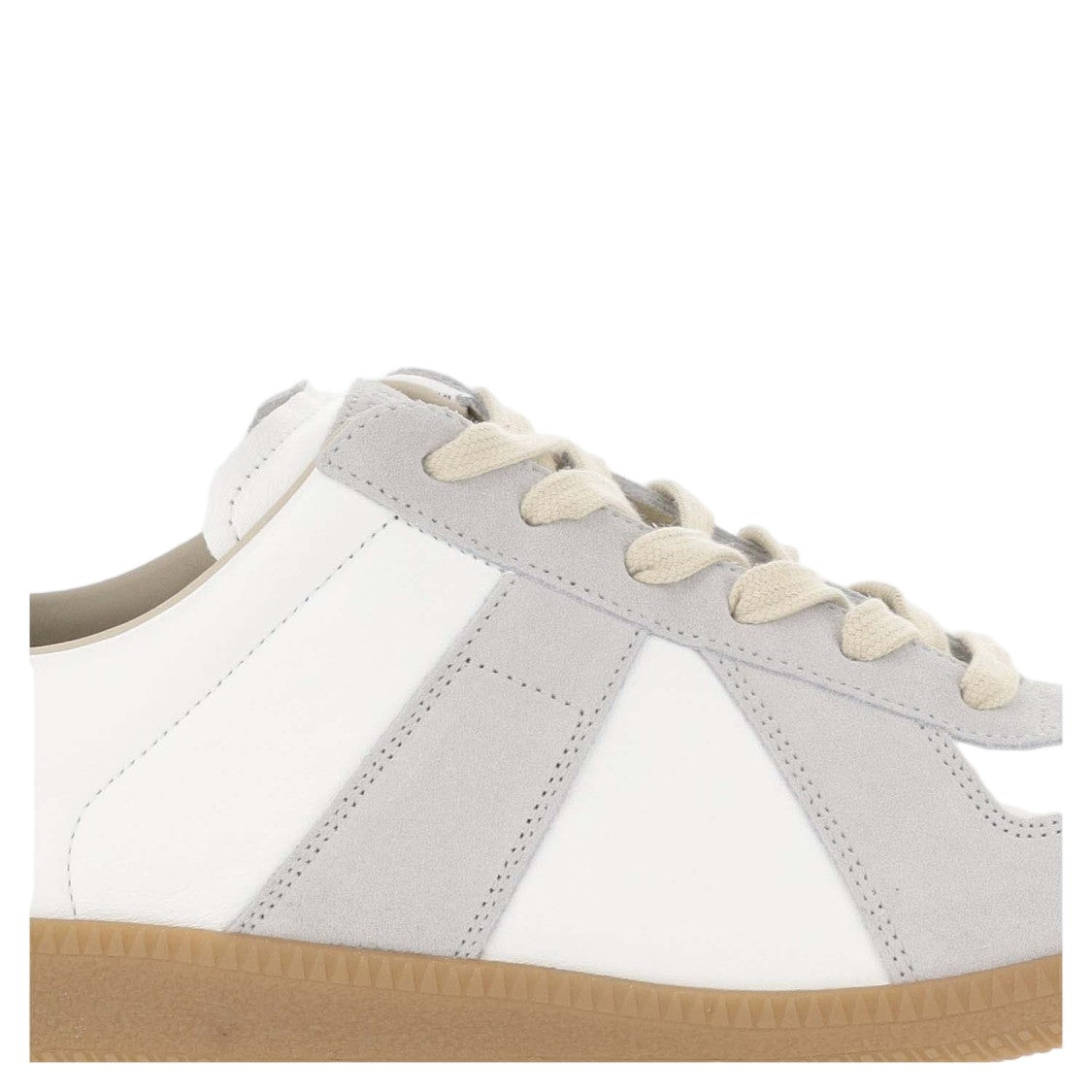 Maison Margiela Low-Top Napa Leather And Suede Sneakers With Iconic Stitching