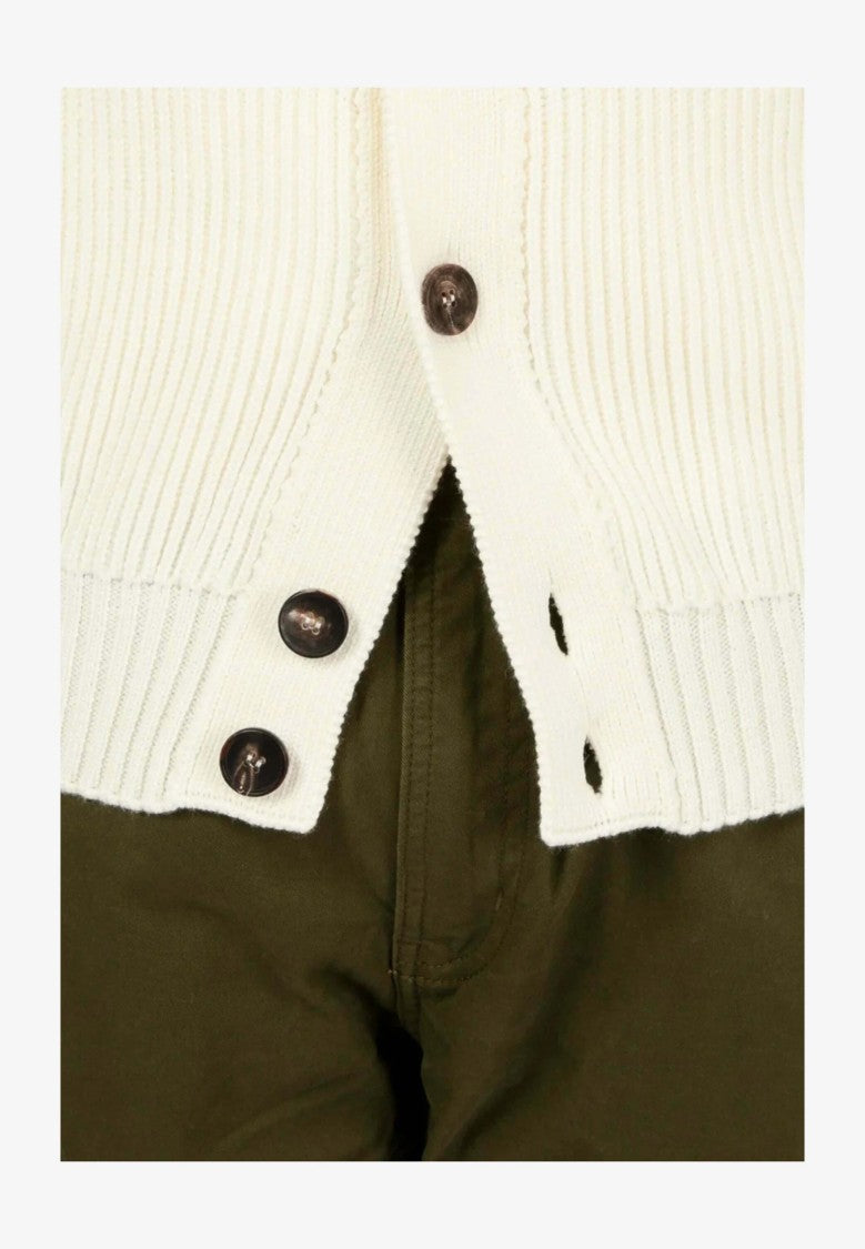 Filippo De Laurentiis Ribbed Knit Merino Wool Cardigan